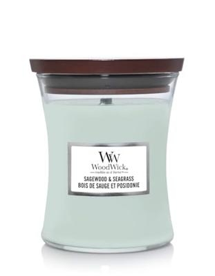 WoodWick medium candle sagewood & seagrass