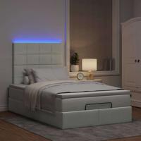 Ottoman bed met matrassen en LED's 80x200cm fluweel lichtgrijs - thumbnail