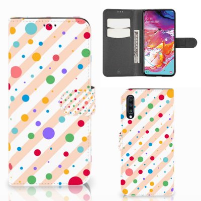 Samsung Galaxy A70 Telefoon Hoesje Dots Samsung Galaxy A70 Telefoon Hoesje Dots
