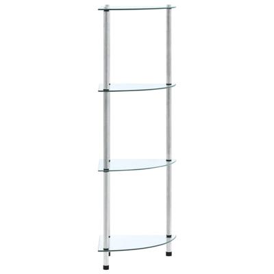 VidaXL Kastje 4-laags 30x30x100 cm gehard glas transparant