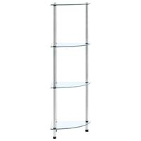 VidaXL Kastje 4-laags 30x30x100 cm gehard glas transparant - thumbnail
