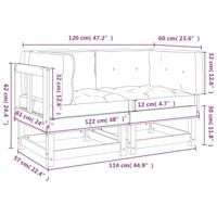 Hoekbanken 2 st met kussens massief grenenhout - thumbnail