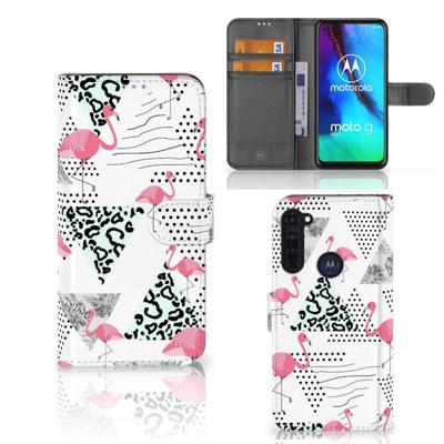 Motorola Moto G Pro | Telefoonhoesje | Met pasjeshouder | Flamingo Triangle