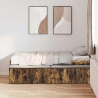 Bedframe met lade Gerookt eiken 90 x 200 cm Bewerkt hout - thumbnail