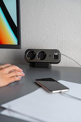 Brennenstuhl brennenstuhl®estilo Duplex-stekkerdoos, 1x USB C, 1x USB A, 10x veiligheidscontactdozen, zilver/zwar - 1153580200 - thumbnail