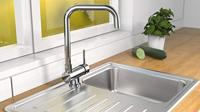 EISL keukenmengkraan met draaibare uitloop flexo chroomkleurig - thumbnail