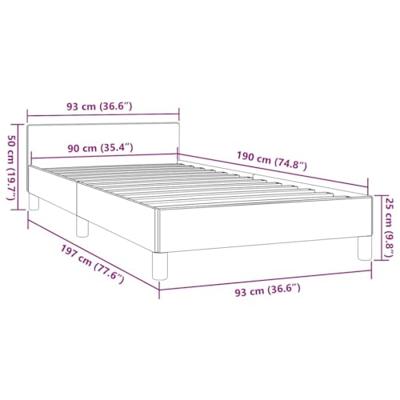 Bedframe met hoofdeinde zonder matras 90x190 cm stof taupe