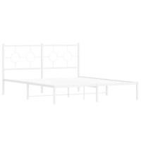 Bedframe met hoofdbord metaal wit 150x200 cm - thumbnail