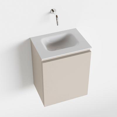 MONDIAZ OLAN 40cm toiletmeubel linen. LEX wastafel talc midden geen kraangat