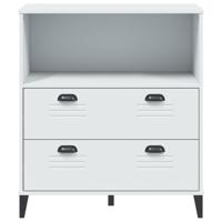 Boekenkast VIKEN 80x40x90 cm bewerkt hout wit - thumbnail