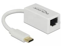 DeLOCK SuperSpeed USB-C (USB 3.1 Gen 1) male > Gigabit LAN 10/100/1000 Mbps compact adapter - thumbnail