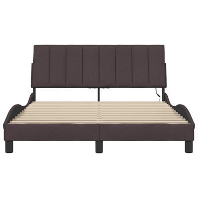 Bedframe zonder matras "Hanko" stof donkerbruin 140x190 cm