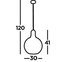 Searchlight Hanglamp GlasSnowdrop GLobe - 36631-1AC - thumbnail
