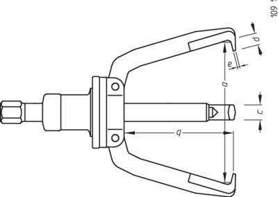 Gedore 1748181 Poelietrekker Spanbereik: 80 mm Aantal haken: 3 - thumbnail