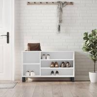 VidaXL Schoenenkast 102x36x60 cm bewerkt hout hoogglans wit - thumbnail