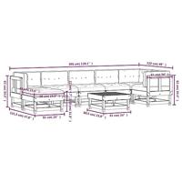 8-delige Loungeset met kussens massief douglashout - thumbnail