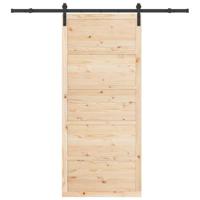 Schuifdeur Bruin 80 x 208 cm Massief grenenhout - thumbnail