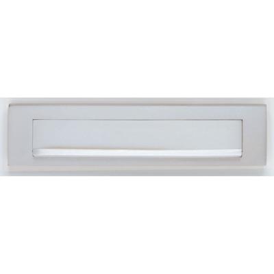 Briefplaat met klep/regenrand chroom mat