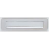 Briefplaat met klep/regenrand chroom mat - thumbnail