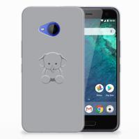 HTC U11 Life Telefoonhoesje met Naam Grijs Baby Olifant - thumbnail