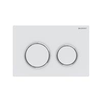 Geberit Drukplaat Omega 20 voor 2-toets Spoeling Glansverchroomde Ringen Mat Wit - thumbnail