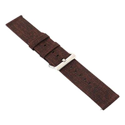 Canvas nylon bandje Fitbit Versa 1 / 2 & Lite - Donker Bruin