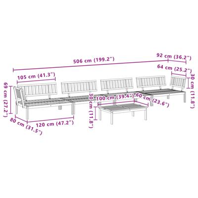 5-delige Loungeset pallet massief acaciahout