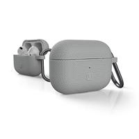 U by UAG [U] DOT Soft Touch siliconen hoes Apple Airpods Pro Case [Wireless Charging compatibel (LED zichtbaar), getextureerd ontwerp, Lightning-aansluiting afdekking, karabijnhaak] grijs - thumbnail