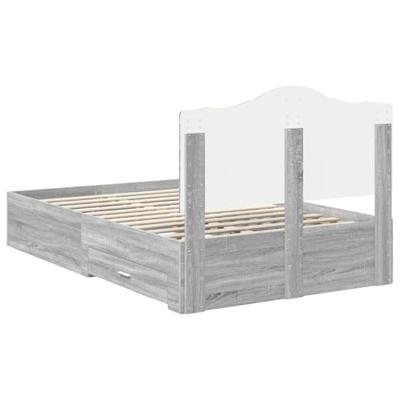 Bedframe met hoofdeinde Grijs Sonoma 120 x 190 cm Bewerkt hout