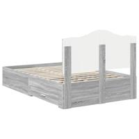 Bedframe met hoofdeinde Grijs Sonoma 120 x 190 cm Bewerkt hout - thumbnail