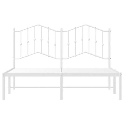 Bedframe met hoofdbord metaal wit 150x200 cm