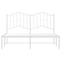 Bedframe met hoofdbord metaal wit 150x200 cm - thumbnail