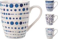 Beker 350ml porselein wit/blauw - thumbnail