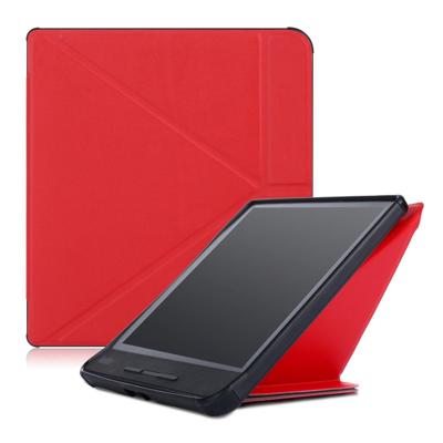 Lunso - sleepcover origami hoes - Kobo Forma - Rood Lunso - sleepcover origami hoes - Kobo Forma - Rood