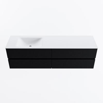 MONDIAZ VICA 170cm badmeubel onderkast Urban 4 lades. Wastafel CLOUD links zonder kraangat, kleur Talc.