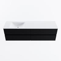 MONDIAZ VICA 170cm badmeubel onderkast Urban 4 lades. Wastafel CLOUD links zonder kraangat, kleur Talc. - thumbnail