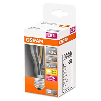 OSRAM HOMELIGHTING 4058075211322 LED-lamp Energielabel F (A - G) E27 Peer 4.8 W = 40 W Warmwit (Ø x l) 60 mm x 105 mm 1 stuk(s)