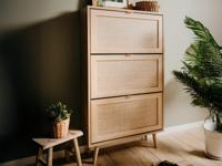 Schoenenkast BALO 3 deuren sonoma eik met rotan print - thumbnail