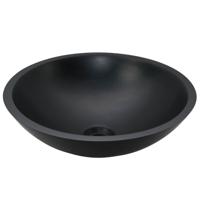 Wiesbaden Wiesbaden Valerie waskom rond 43x13 cm solid surface mat zwart - thumbnail