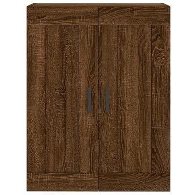 Wandkast 69,5x34x90 cm bewerkt hout bruin eikenkleur