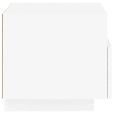 Nachtkastje met LED-verlichting 40x39x37 cm wit