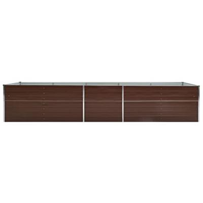 VidaXL Plantenbak verhoogd 400x80x77 cm gegalvaniseerd staal bruin