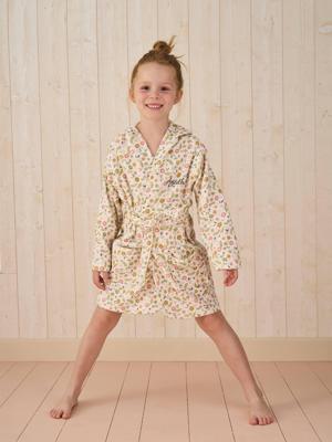 Badjas voor kinderen met een eigen ontwerp Kleine Eénhoorn, met gerecycled katoen wit, bedrukt Badjas voor kinderen met een eigen ontwerp Kleine Eénhoorn, met gerecycled katoen wit, bedrukt