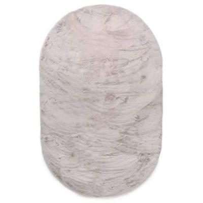 Tapeso Ovaal hoogpolig vloerkleed - Comfy plus - lichtgrijs - 120x180