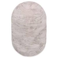 Tapeso Ovaal hoogpolig vloerkleed - Comfy plus - lichtgrijs - 120x180 - thumbnail