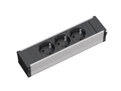 Bachmann 333.1007 Stekkerdoos zonder schakelaar Aluminium, Zwart Randaarde stekker Bachmann 333.1007 Stekkerdoos zonder schakelaar Aluminium, Zwart Randaarde stekker