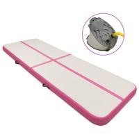VidaXL Gymnastiekmat met pomp opblaasbaar 300x100x20 cm pvc roze - thumbnail