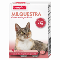 Beaphar Milquestra Ontwormingsmiddel voor de kat (tabletten) 4 tabletten - thumbnail