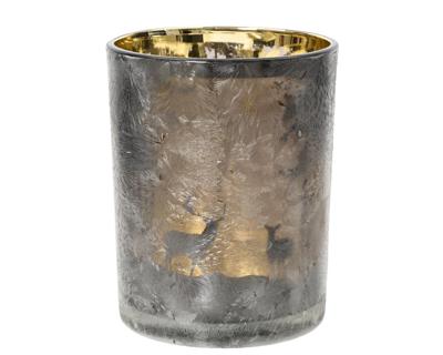 Theelichthouder glas d10h12 cm goud Decoris - Decoris