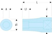 Facom 1/4 doppen spline profiel 7 - R.7S - thumbnail